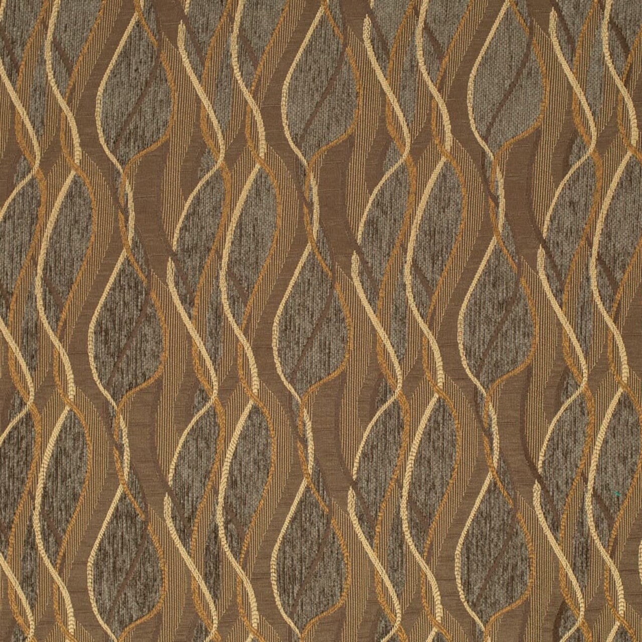 Tobacco - Brown Abstract Geometric Upholstery Fabric 54 Inches"